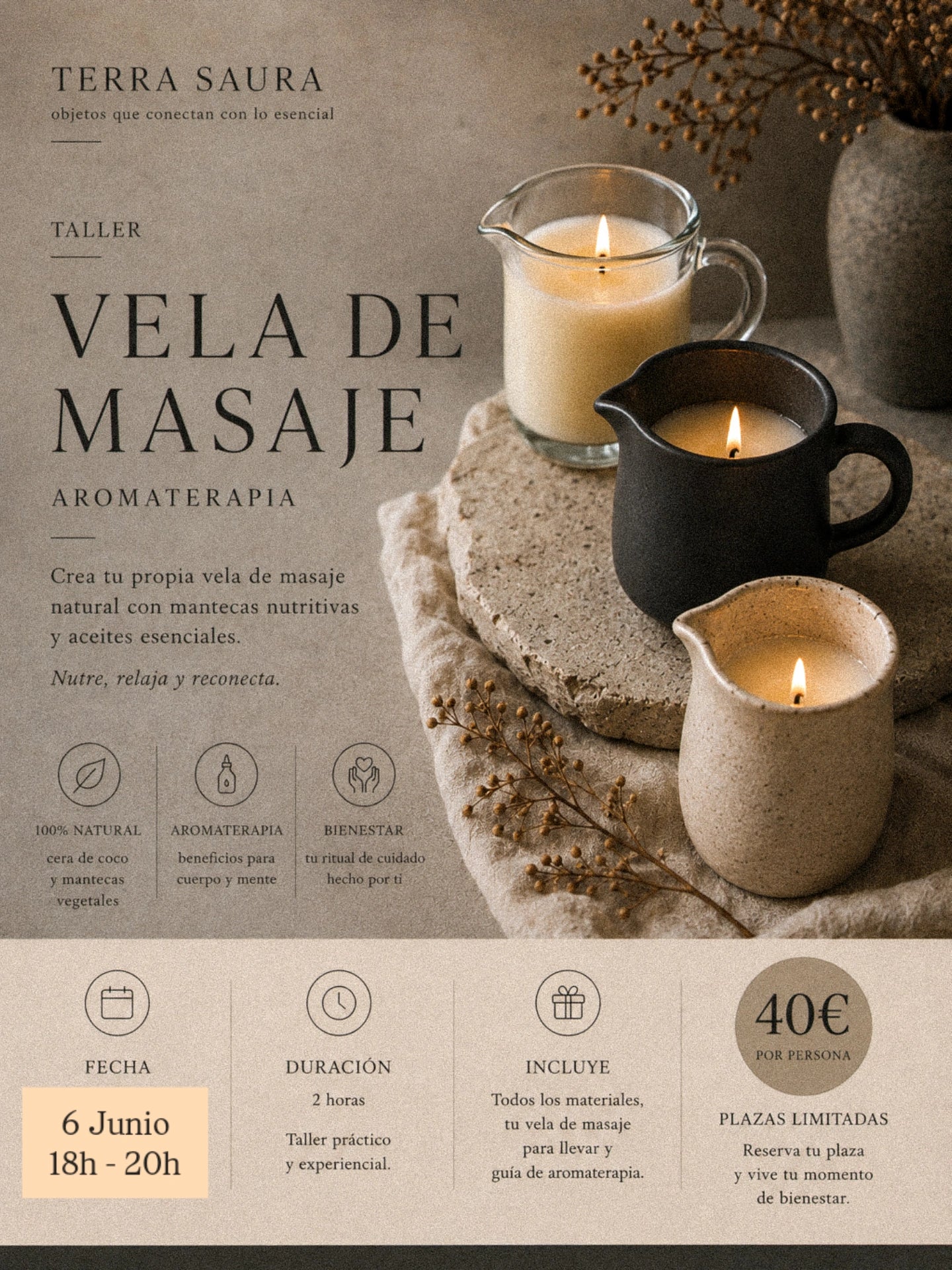 TALLER VELAS DE MASAJE